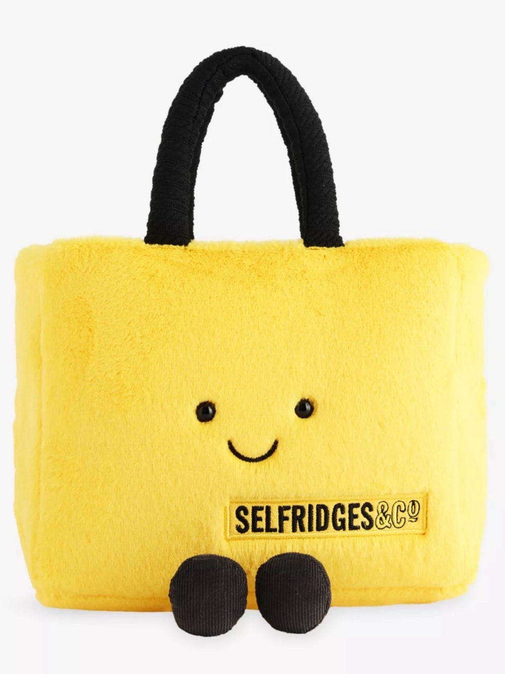 NWT Authentic Jellycat Yellow Selfridges Exclusive Tote Bag with Black Handles